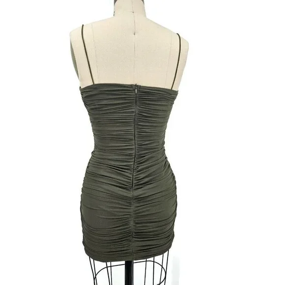 NWOT Princess Polly Tara Mini Dress Womens 0 Olive Green - Picture 4 of 8